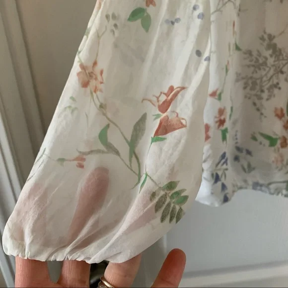 Floral silk blouse perfect for spring - Picture 5 of 6